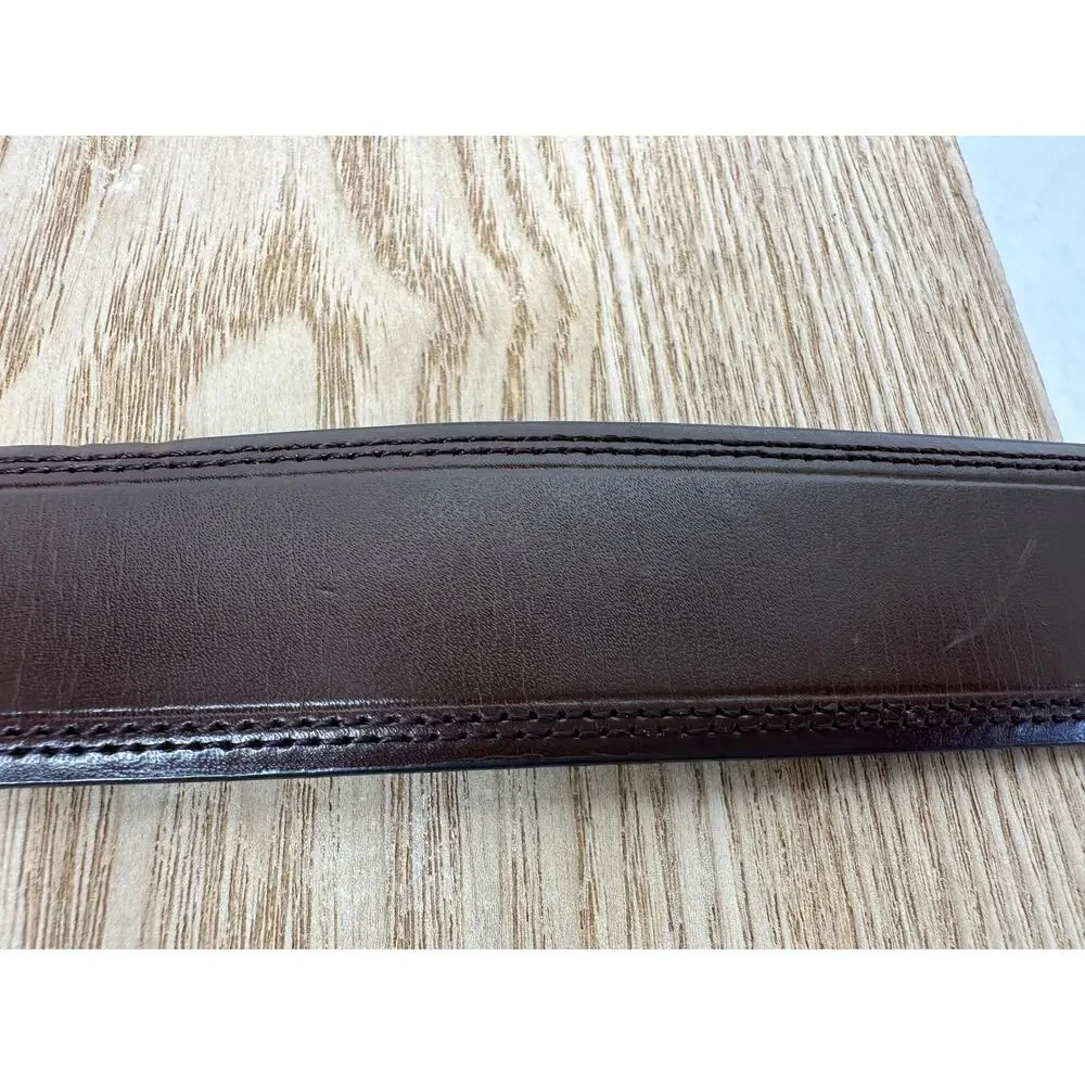 Perry Ellis Brown and Black Reversible Belt with Silver Toned Metal Buckle SZ 40
